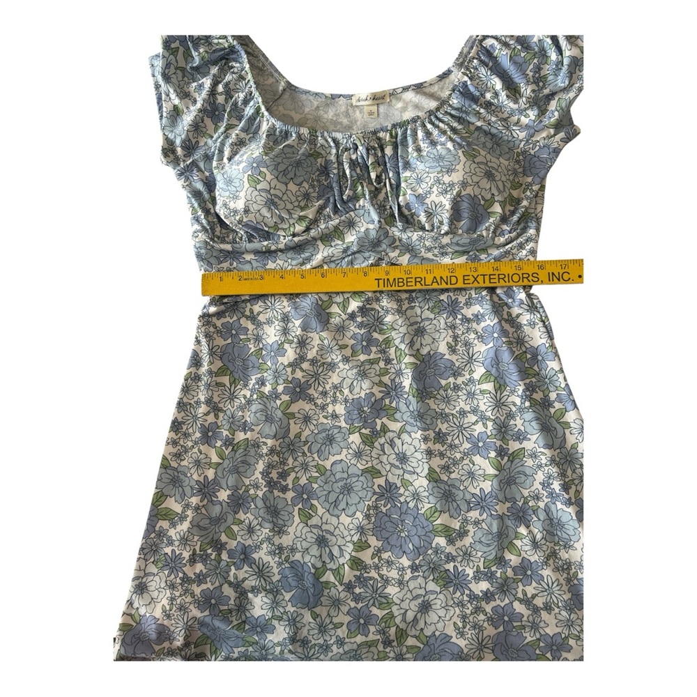 Derek Heart Blue & White Floral Padded Bust Empire Waist Mini Sundress Size XL. - Picture 11 of 12
